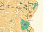 Lambeth (London borough) retro map giclee print – Mike Hall Maps ...