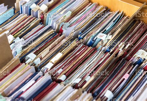 File Folders In A File Cabinet Card Catalog Stock Photo Download