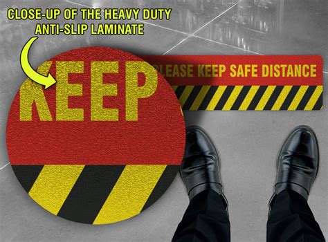 Please Keep Safe Distance Floor Sign Fast Shipping Shop Now