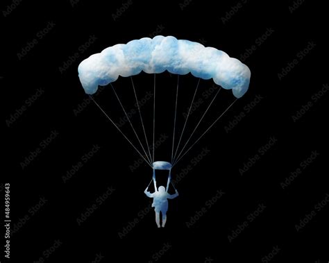 Parachute Skydiving Symbol Cloads Icon Cloady Logo Illustration Stock