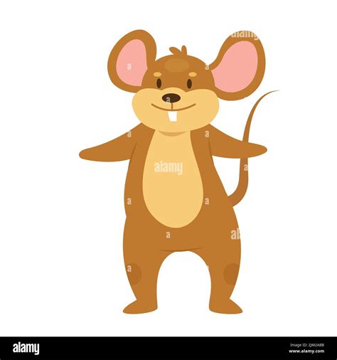 Adorable Standing Mouse Rodent Animal Small Mammal Furry Rat Vector