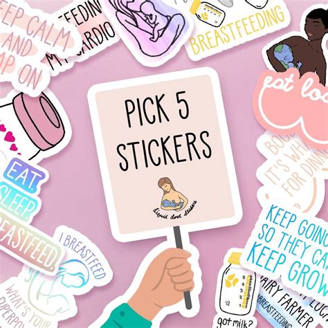 Pick Five Breastfeeding Sticker Pack Etsy