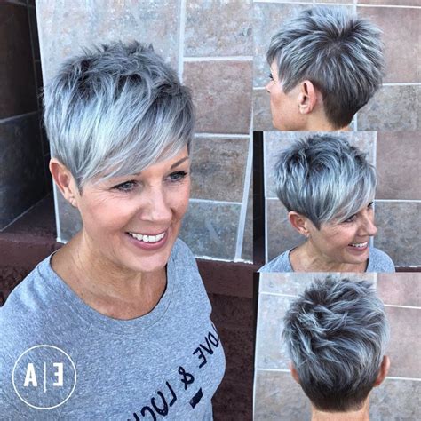 The outward layers with a little. 20 Best Ideas of Gray Pixie Hairstyles For Over 50