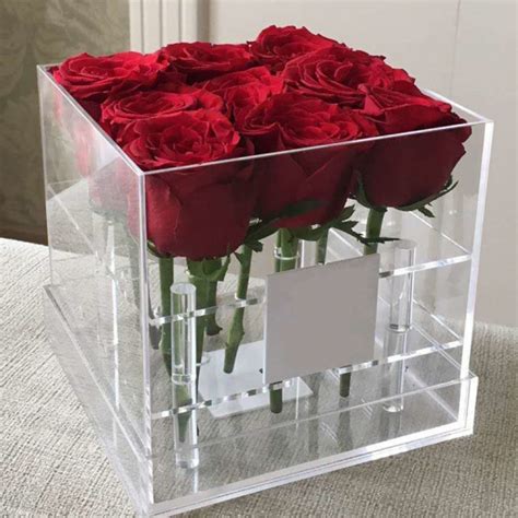 Acrylic Flower Box Acrylic Roses Boxes For Flower Home Display