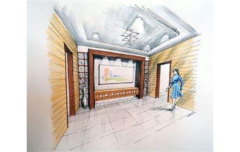 2 Point Interior Design Perspective Drawing Manual Rendering How To