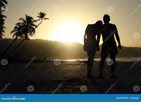 silhouette couple at the beach stock image image of holiday summer 8700741