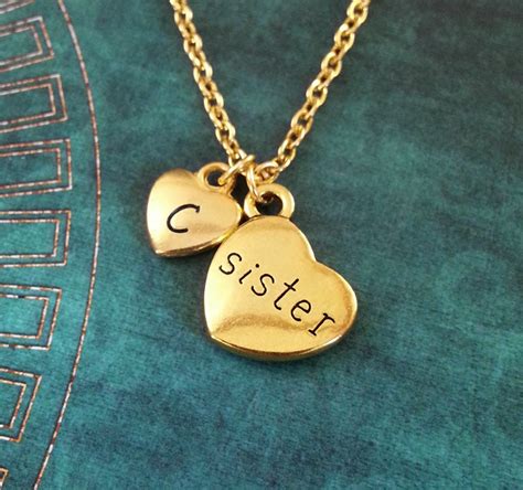 Sister Necklace Small Sister Jewelry Gold Sister Charm Etsy