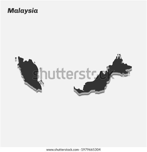 Malaysia Map 3d Silhouette Vector Illustration Stock Vector Royalty