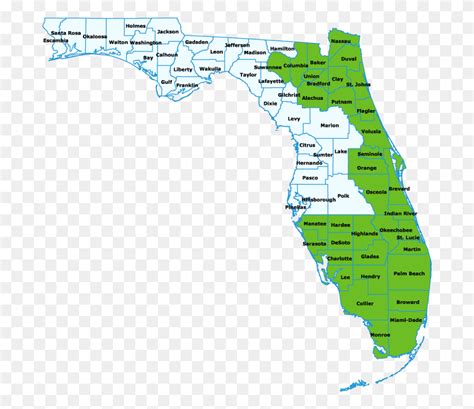 La Florida Png Mapa De Ciudades Y Condados Elección De Los Condados De