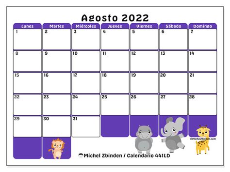 Calendario Agosto De 2022 Para Imprimir “441ld” Michel Zbinden Py