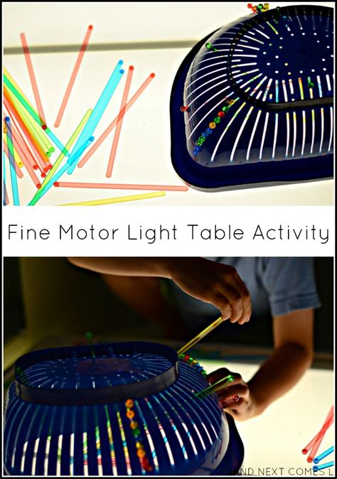 100+ light table activities for toddlers, preschoolers, and kindergarten aged kids. Fine Motor Light Table Activity | And Next Comes L ...