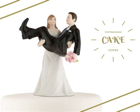weddings fun cake topper wedding cake topper personalized wedding couple high five bride and