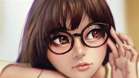 Pretty Anime Girl With Glasses