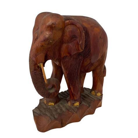 Large Wooden Elephant Statue