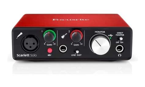 Focusrite Scarlett Solo 2 In 2 Out Usb Audio Interface With 1 Mic