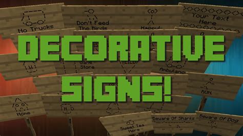 Minecraft Decorative Signs Youtube