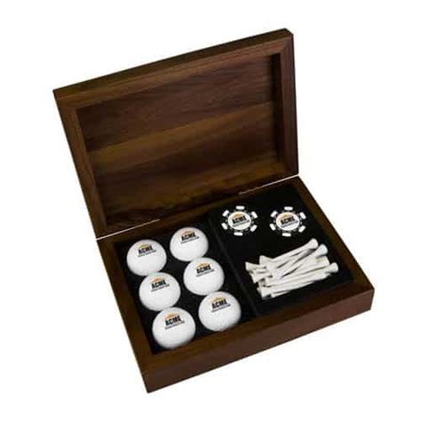 Golf Ball Wood Box T Set Corporate Ts Wholesale