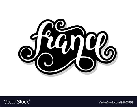 France Calligraphy Template Text For Your Design Vector Image