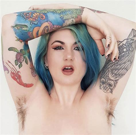 Blue Haired Beauty Shows Her Sexy Armpits Filter50