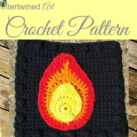 Crochet Pattern Fire Flame Applique Granny Square Pattern Etsy Canada