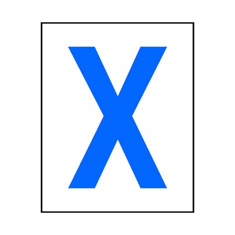 Letter X Sticker Blue Safety Uk