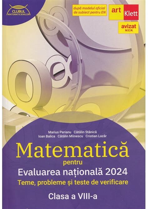 Matematica Pentru Evaluarea Nationala 2024 Teme Probleme Si Teste De