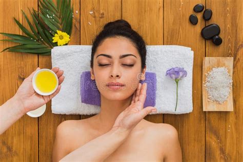 woman massagist make face lifting massage in spa wellness center stock image image of head