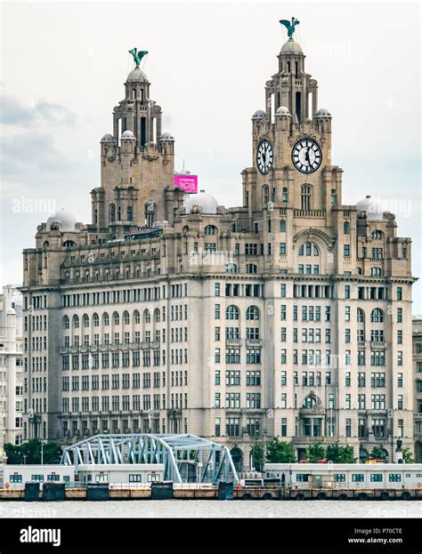 View Of Clock Towers Of Royal Liver Building With Cormorant Liver Birds