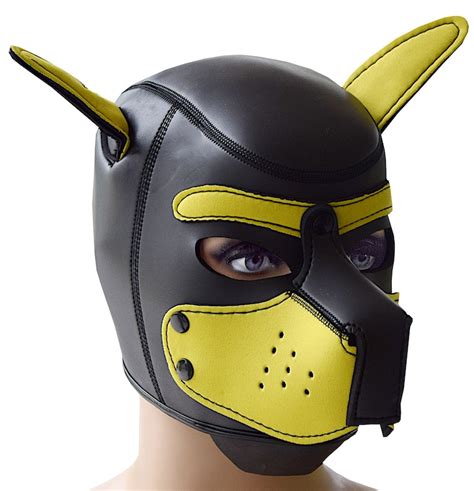 Fetish Bdsm Fetish Head Mask Neoprene Mask Dog Dog Play Pet Etsy
