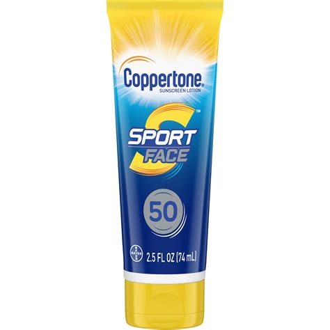 Coppertone Sport Mineral Based Face Spf 50 Sunscreen Lotion 25 Fl Oz