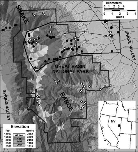 Map Of Great Basin National Park Nevada And Immediate Surrounding