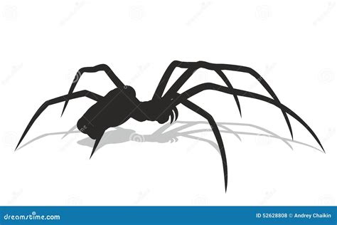 Black Spider Insect Icon Isolated Wildlife Wing Detail Summer Danger
