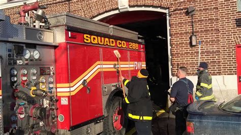 Fdny Squad 288 Getting A Good Scrub By Its Firefighter In Maspeth