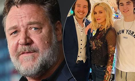 russell crowe s ex wife danielle spencer shares rare photo of the couple s sons tennyson and charles