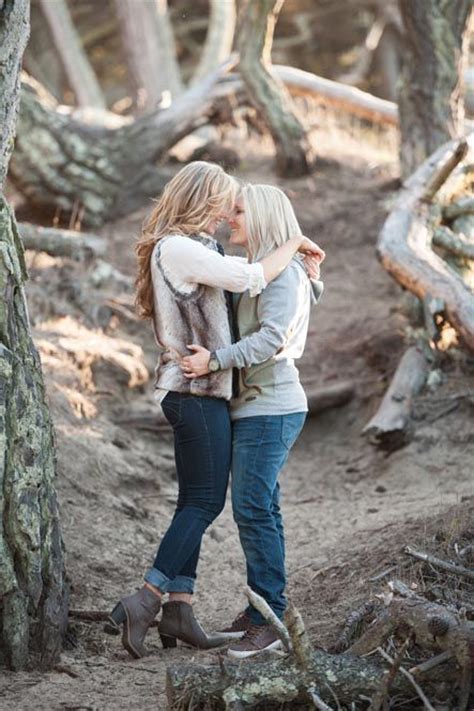 Lesbian Engagement Session On San Francisco Beach Equally Wed The