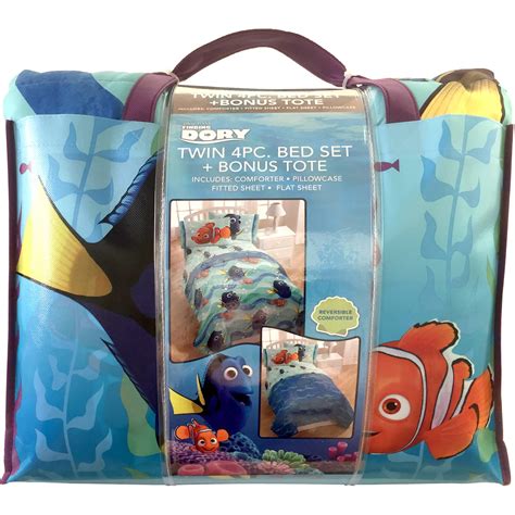 Duvet covers bedding sets home garden finding dory nemo squares single us twin bed quilt doona cover set. Disney Finding Dory Nemo Pin Baby Bed in a Bag 5 Piece ...