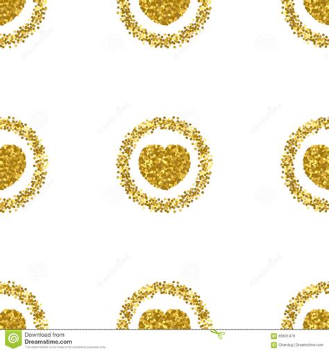 Heart Shape From Gold Glitterheart Glitter Pattern Stock Vector
