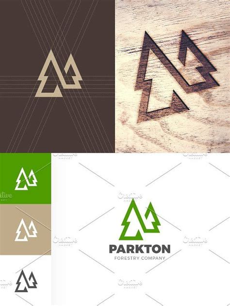 The Logo For Parkton Forestry Company Is Shown In Three Different