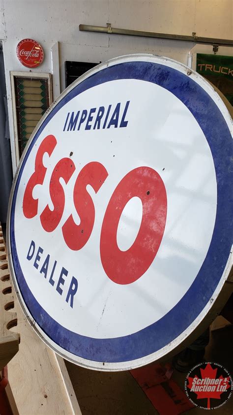 Imperial Esso Dealer Service Station Sign Oval 61 12h X 93w See