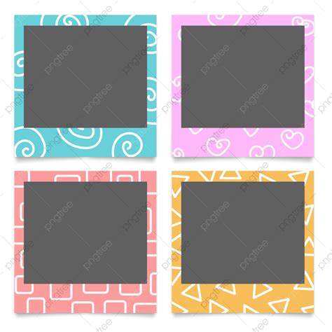 Polaroid Frames Vector Png Images Photo Frame Polaroid Color Pattern