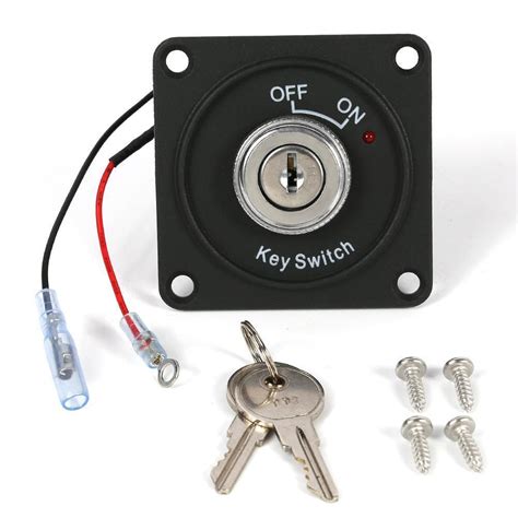 Dc 12v 10a Ignition Switch 2 Position Onoff Key Switch With Panel2