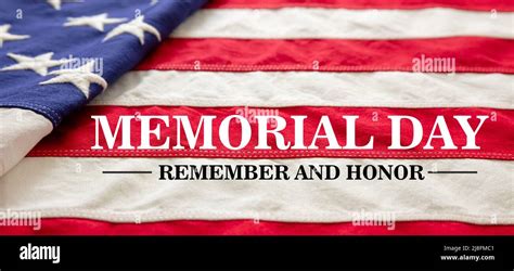Memorial Day Remember And Honor Text On Usa Flag Happy Memorial Day