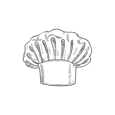 Le Chapeau De Cuisinier De Baker De Kitchener Ou De Chef A Isol Le Croquis Illustration De