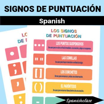 Spanish Classroom Poster Punctuation Marks Signos de Puntuación