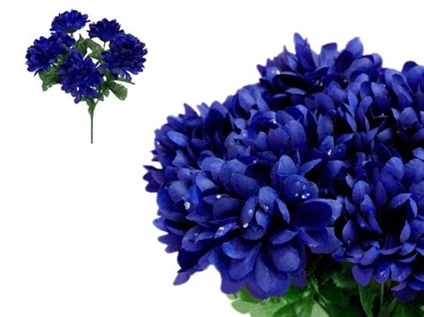 84 Silk Chrysanthemum Navy Blue Silk Flowers Factory