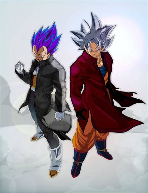 Two Cartoon Characters Dressed In Different Outfits