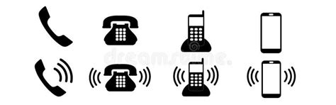 Ringing Phone Simple Icon Set Smartphone Ringing Phone Sign Stock