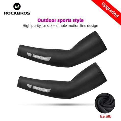 Rockbros Arm Sleeves Breathable Anti Uv Ice Silk Cycling Arm Sleeves Comfortable Cool Sports