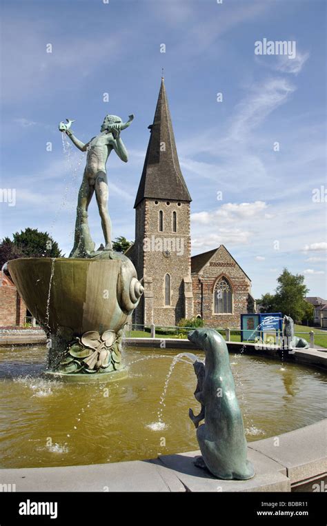 St Michaels Church And Fountain Braintree Essex England United
