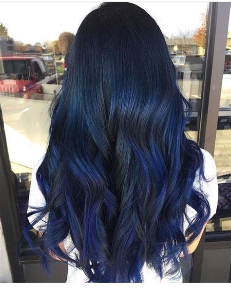 Midnight Blue Hair Blue Hair Highlights Hair Styles Midnight Blue Hair